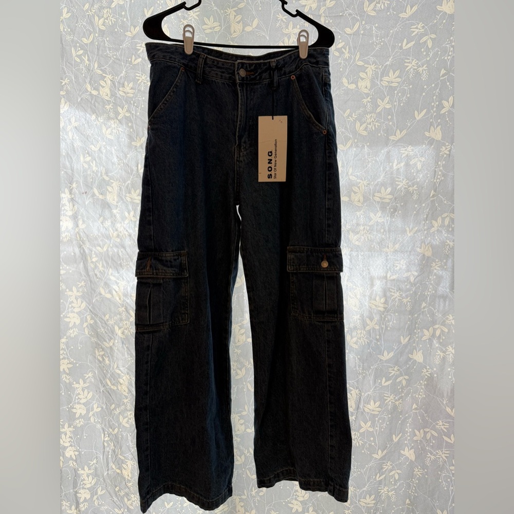 Dark Blue Wide Leg Women's Jeans